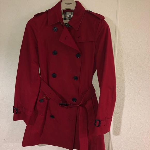 Burberry Red Kensington Long Heritage Trench Coat